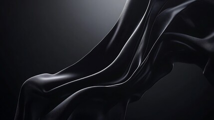 Fototapeta premium Draped black fabric with soft lighting.