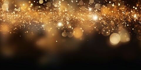 Obraz premium Gold Sparkle Background for New Year Celebration , Happy New Year Celebration Sparkles Banner, space for text 