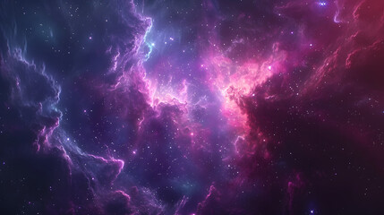 Obraz premium Illustration of a space cosmic background of supernova nebula and stars, glowing mysterious universe