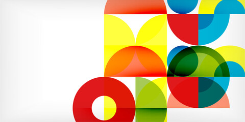 Fototapeta premium Colorful circle abstract background. Template for wallpaper, banner, presentation, background