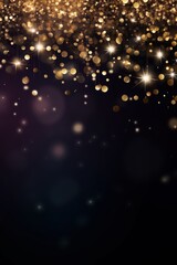 Obraz premium Sparkling Gold Bokeh Lights for Celebrations , Happy New Year Celebration Sparkles Banner, space for text 