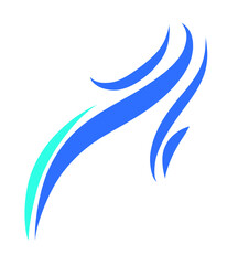 Fototapeta premium blue wave abstract icon