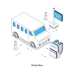 School Bus  isometric stock illustration. EPS File stock illustration