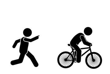 illustration of a person chasing a cyclist