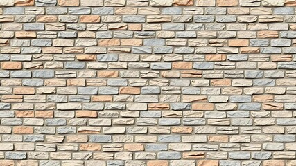 Obraz premium Seamless pattern of rough textured blocks in various shades of grey and beige, stones, pattern, background