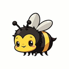Fototapeta premium Yellow bee mascot cartoon logo vector template on white background