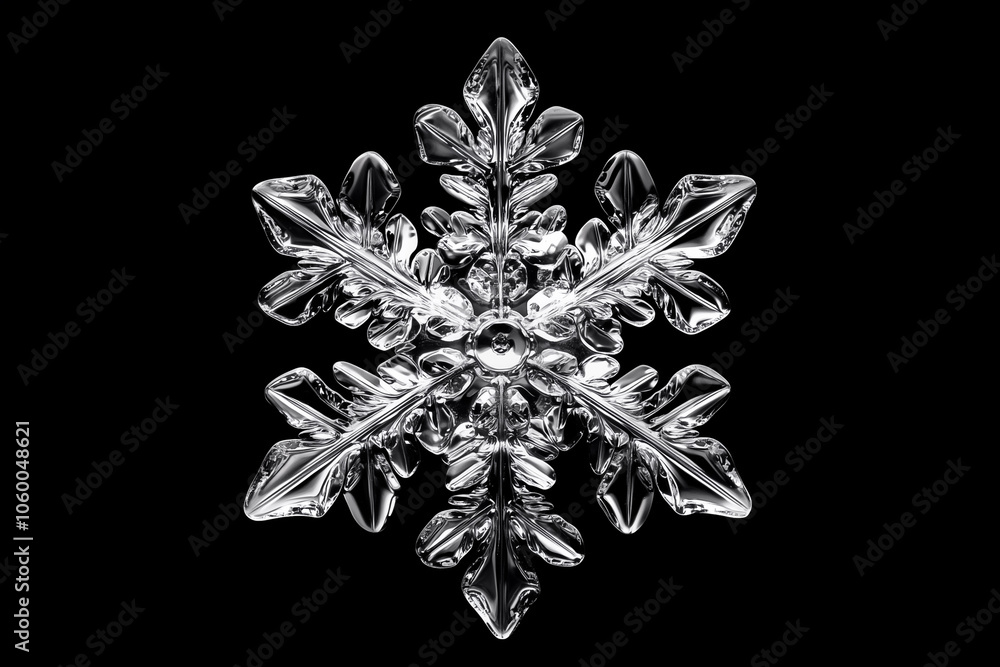 Poster the delicate structure of a unique snowflake reveals its breathtaking symmetry and complexity in str