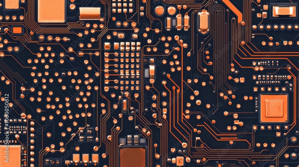 Poster close-up of circuit board with highlighted components