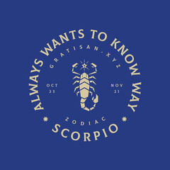 Scorpio, zodiac sign emblem design