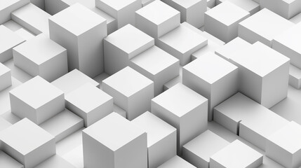 A white background with many white cubes