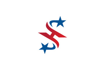 Obraz premium H Star logo vector design template