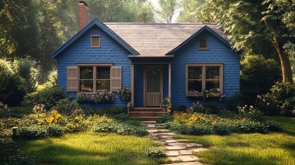 Modern Suburban Home with Lush Landscaping