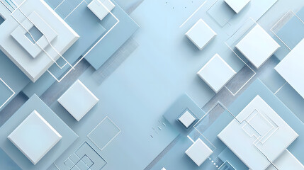 Fototapeta premium Stylish high-tech background with light blue and white geometric shapes