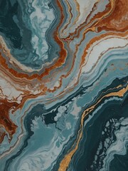 Naklejka premium Abstract marble motives with the color combination of white, orange and dark blue