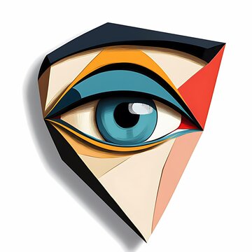 Human eye cubistic style illustration isolated