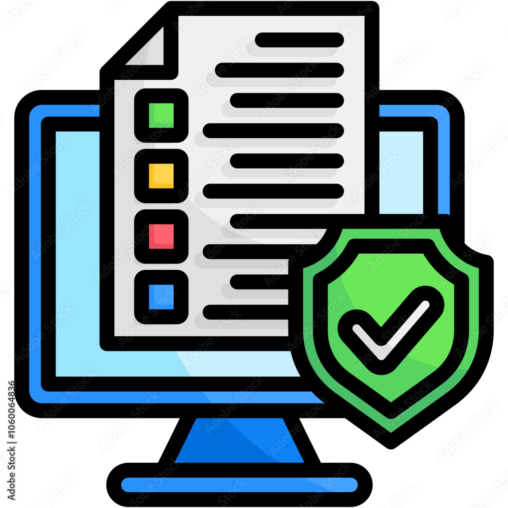 Poster secure testing icon