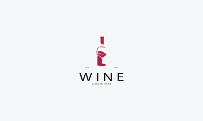 Obraz premium Wine bar logo design vector template