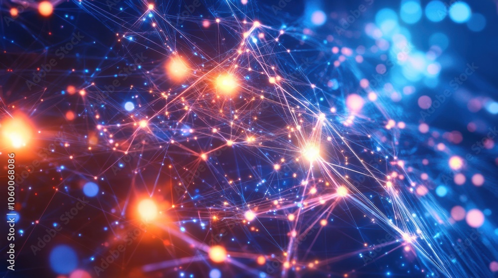 Poster Dynamic Abstract Circuit Background with Bright Lights
