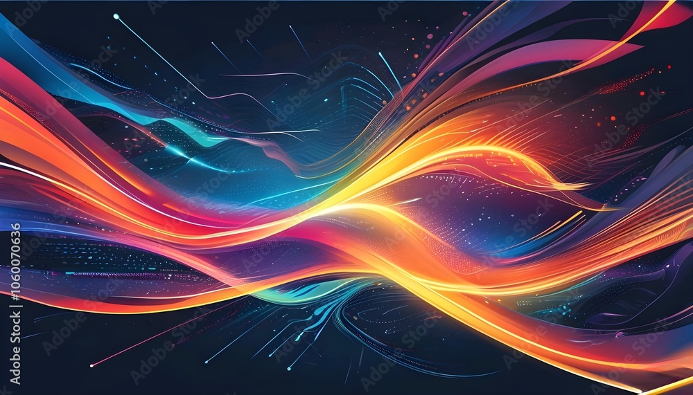Poster fractal burst abstract background with vibrant patterns and dynamic arrangements