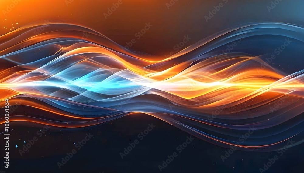 Leinwandbilder colorful abstract wave design with dynamic lines and fractal patterns, creating a vibrant backdrop o