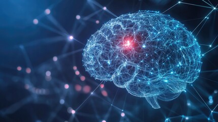 A digital neural network with intricate connections, symbolizing the future of brain science and neuroscience
