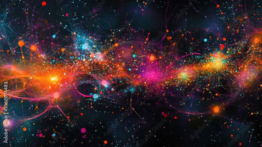 Poster digital neural pathways with intricate connections, capturing the forefront of neuroscience advancem