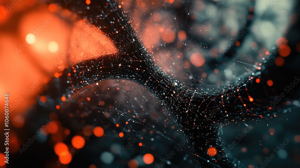 Poster futuristic neural network in digital design, symbolizing the intricate pathways of modern neuroscien
