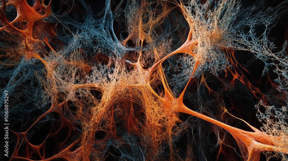Poster a digital neural network with intricate connections, symbolizing the future of brain science and neu