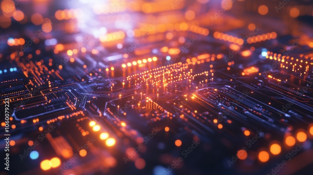 Poster futuristic circuit board background with intricate design