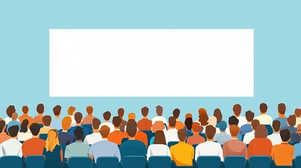 Professional giving a presentation to a focused team, all actively listening and taking notes with empty space for text