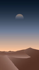 Minimal landscape illustration for smartphone wallpaper