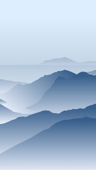 Minimal landscape illustration for smartphone wallpaper