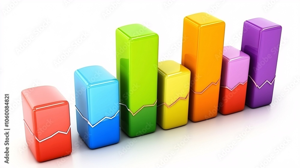 Aufkleber Stacked bar and line graphs depicting economic trends, including interest rates and inflation, displayed on a virtual interface with empty space for text