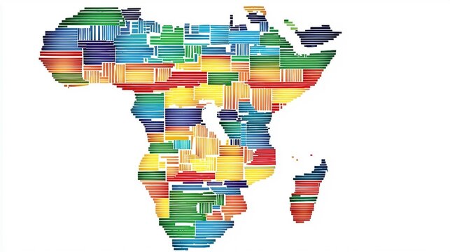 recommend clip art: Colorful Map of Nigeria with Horizontal Lines