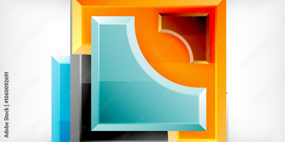 Poster Geometric design abstract background - circles and triangles