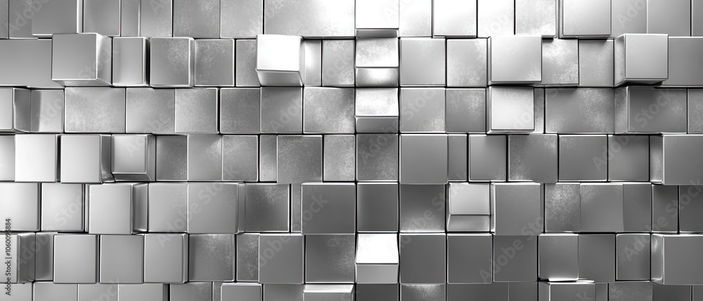 Poster abstract background of gray cubes with a slight variation in height.