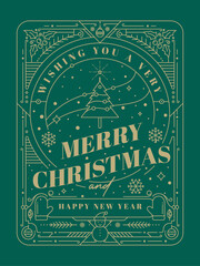 Luxury and minimalist christmas greeting card design