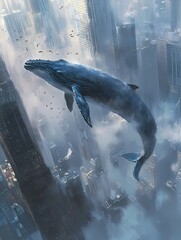 Fototapeta premium Whales in the Sky