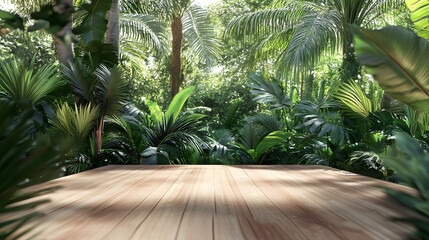 Fototapeta premium tropical garden with trees