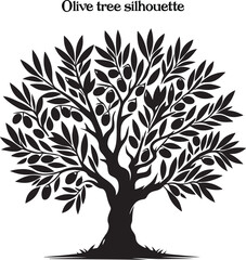 Fototapeta premium Olive tree silhouette vector isolated on white background