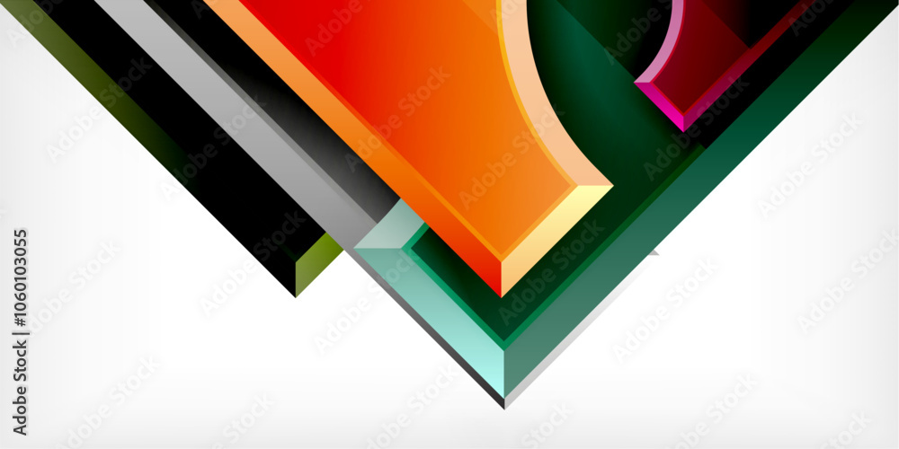 Poster Geometric design abstract background - circles and triangles