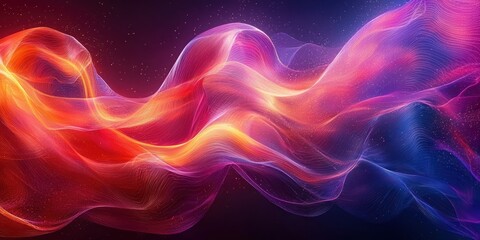 Obraz premium Abstract Wavy Pattern with Glowing Lines and Glitter