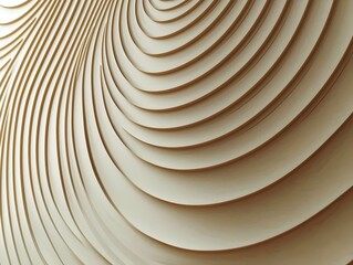 Fototapeta premium An abstract view of elegantly curved, layered lines in soft beige tones creates a sense of depth and movement, enhancing the visual appeal of the textured surface.