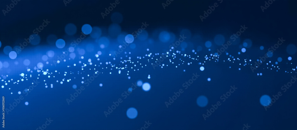 Poster abstract blue bokeh background for creative design, modern light dot pattern on gradient blue, versa