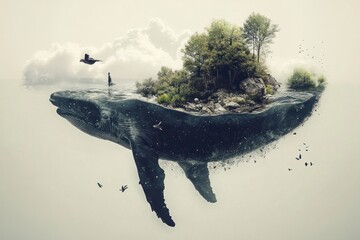 Obraz premium Surreal photography showcasing a blend of real-world scenes and imaginative, surreal distortions