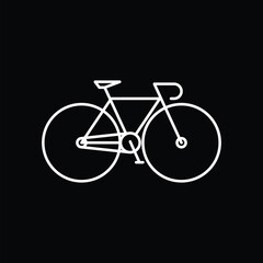 Fototapeta premium Bicycle icon isolated on black background. Vector illustration.