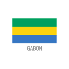 Gabon flag icon. The country sign. Rectangle shape. Isolated on a white background. Vector image.