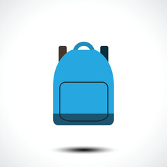 Obraz premium Blue school backpack icon. Back to school. Vector illustration.