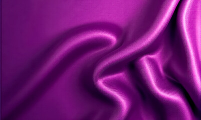 Obraz premium Elegant purple satin fabric close-up, wavy texture abstract background, luxurious smooth silk material, vibrant violet drapery detail for design backdrop