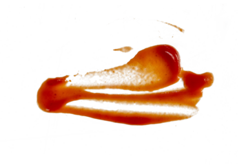stroke of soy sauce splashing on white
